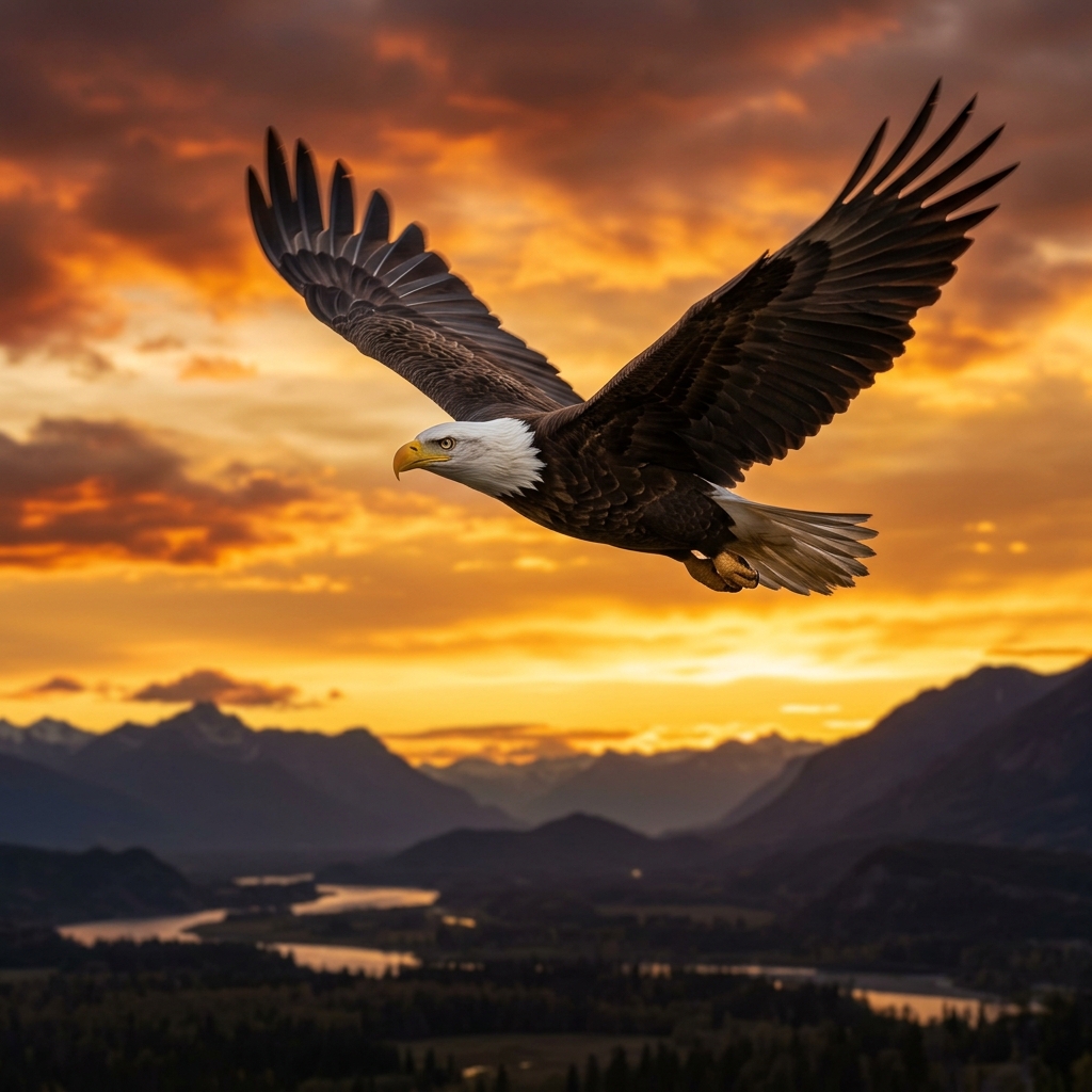 Eagle in Flight - Wildlife Photography